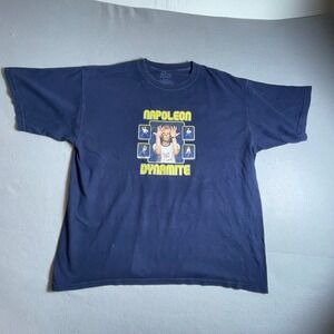 Napoleon Dynamite Dance Graphic T-Shirt Navy Blue Mens XL Movie Promo Cotton